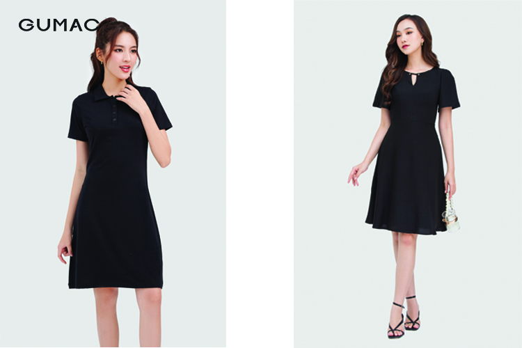 Váy đầm màu đen của thương hiệu thời trang GUMAC