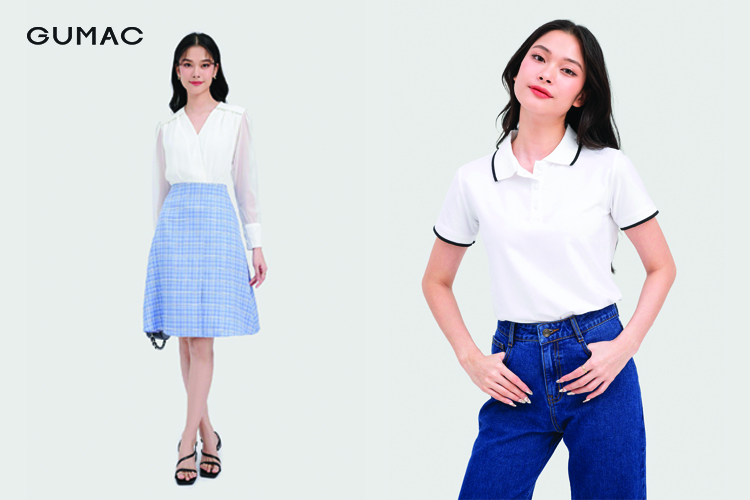 Quần áo màu trắng của thương hiệu GUMAC