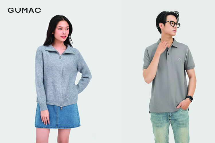Quần áo màu xám của thương hiệu GUMAC