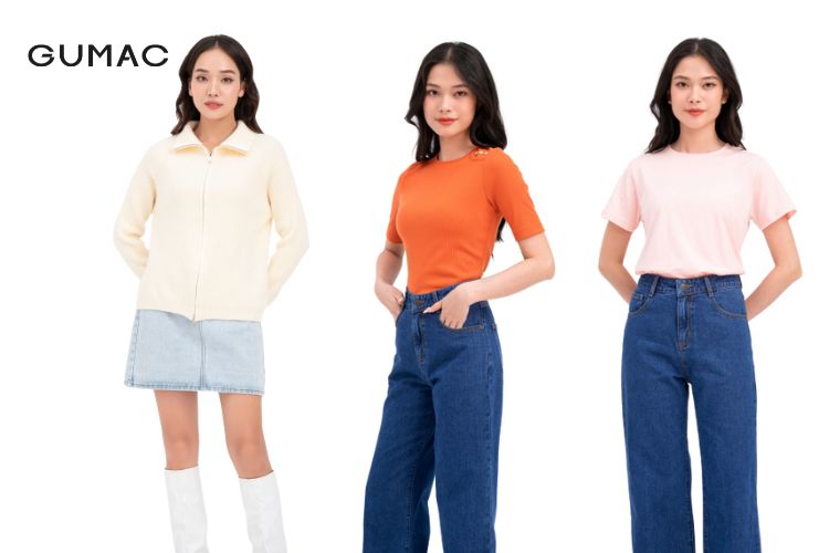 Quần áo màu vàng, cam, hồng trẻ trung