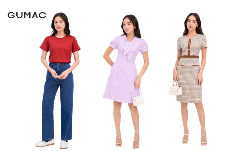 Váy đầm màu đỏ, tím, nâu sang trọng