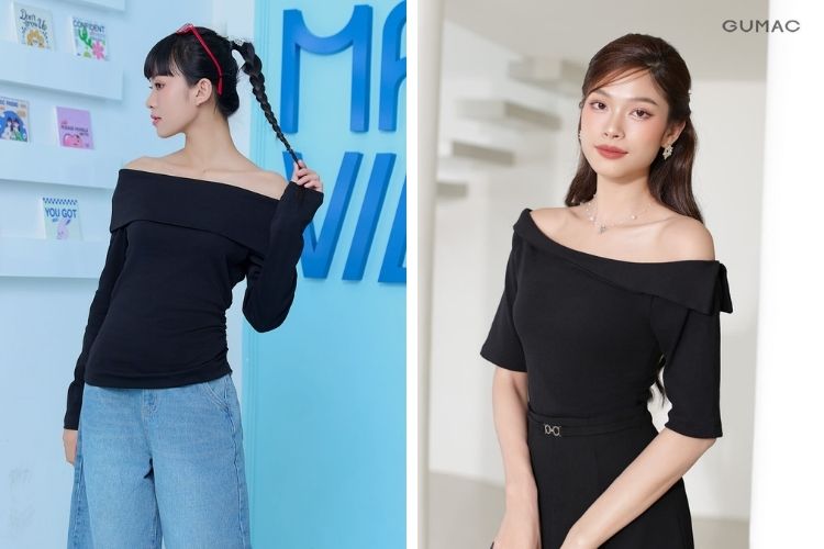 Áo thun trễ vai mỏng và mát Áo thun trễ vai mỏng và mát
