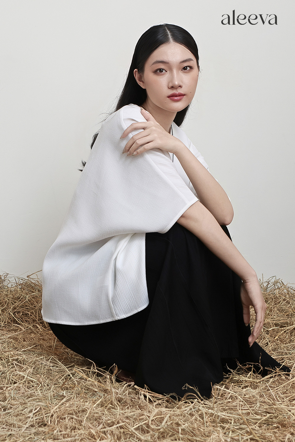 Relaxed asymmetric blouse