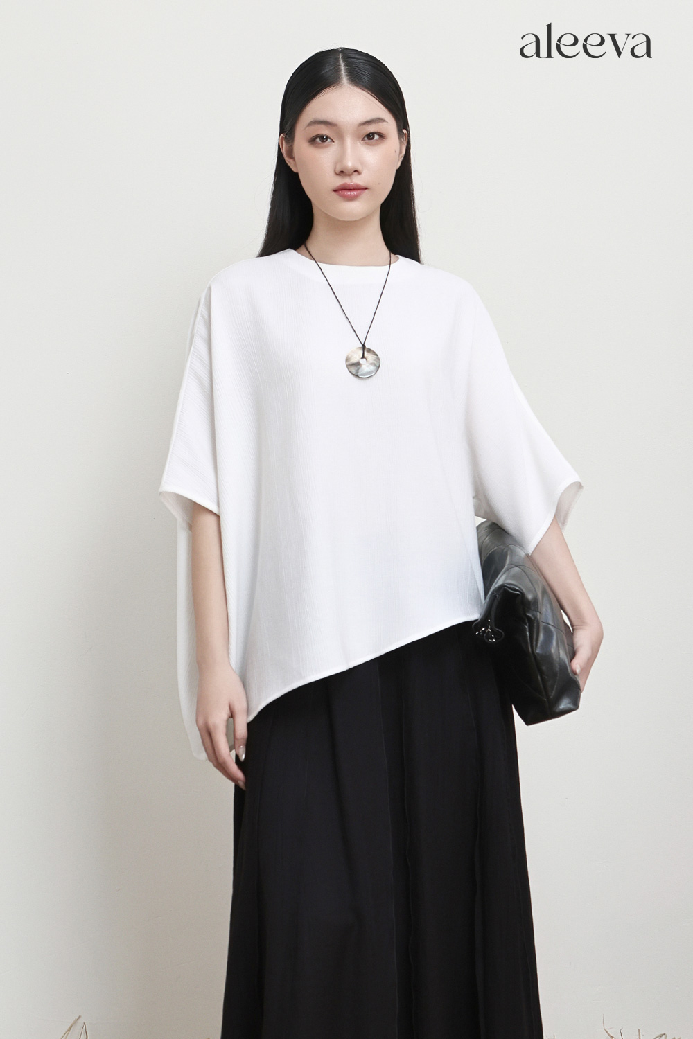 Relaxed asymmetric blouse