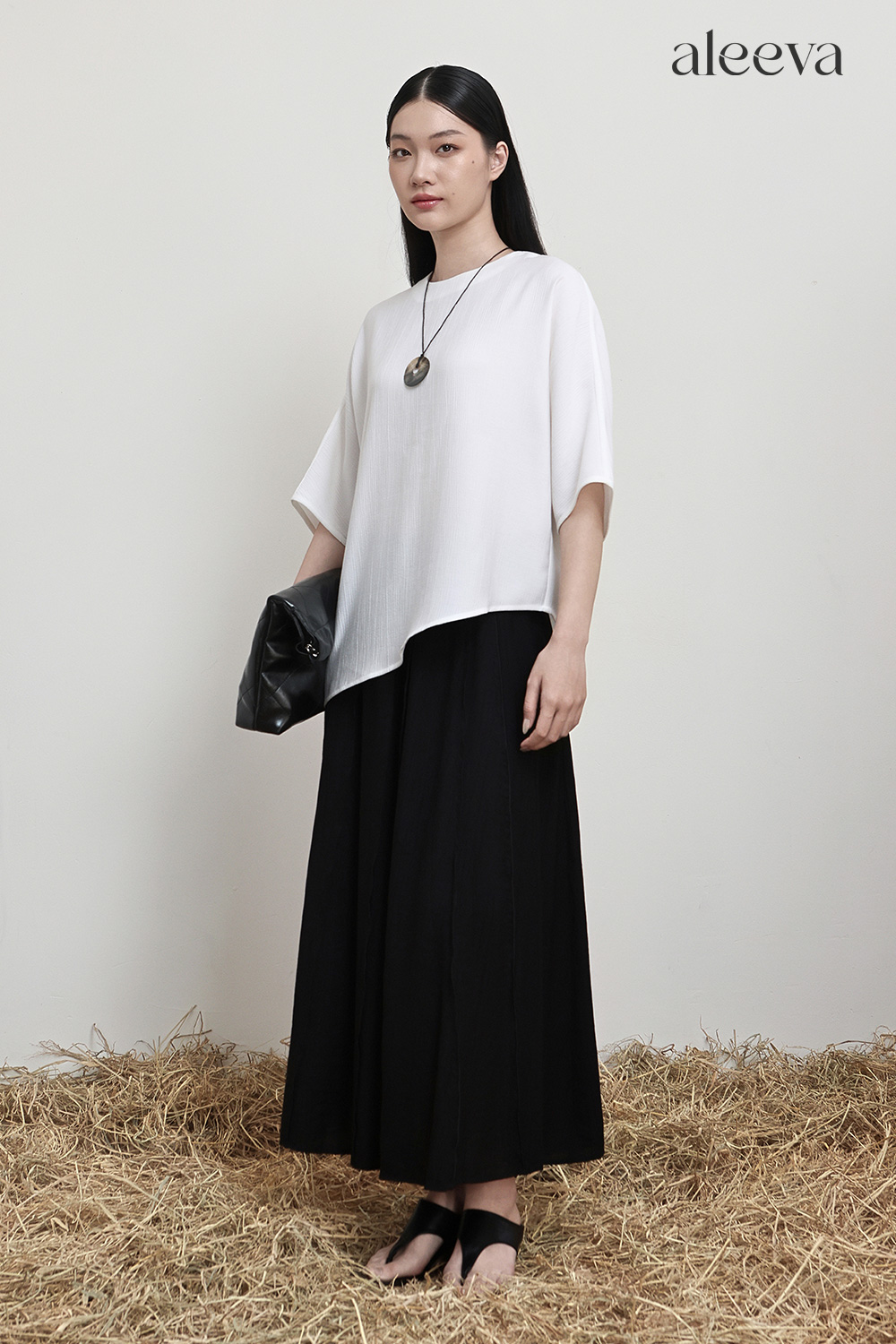Relaxed asymmetric blouse