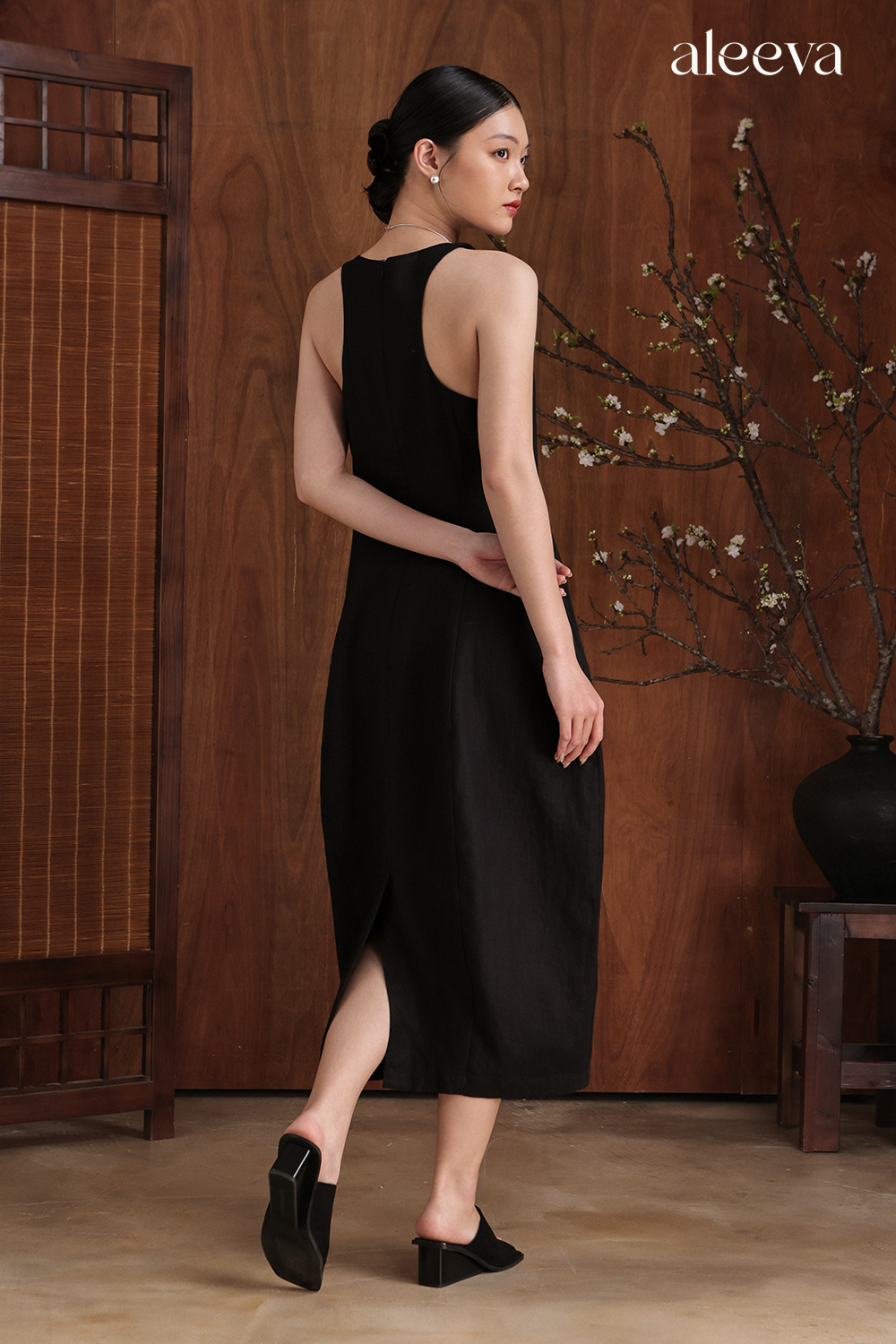 Linen cutting lines dress