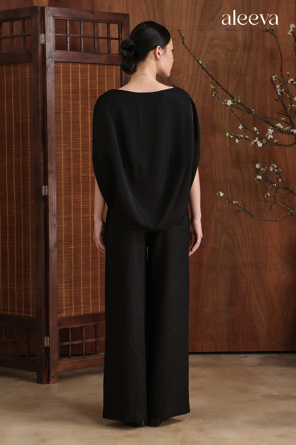 Linen wide leg trousers