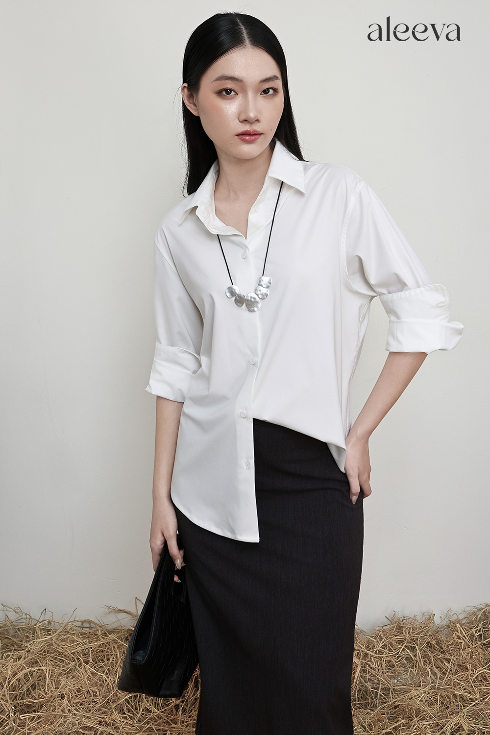 Everyday straight midi skirt