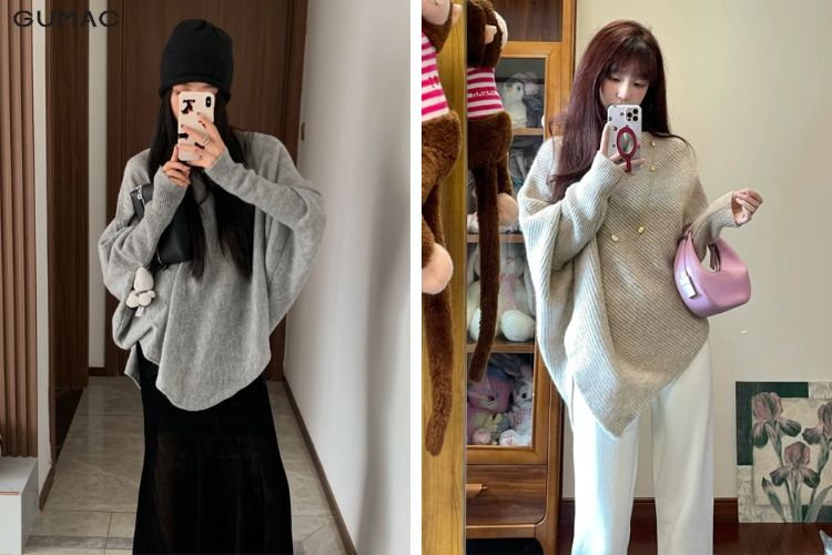 áo cánh dơi mùa đông