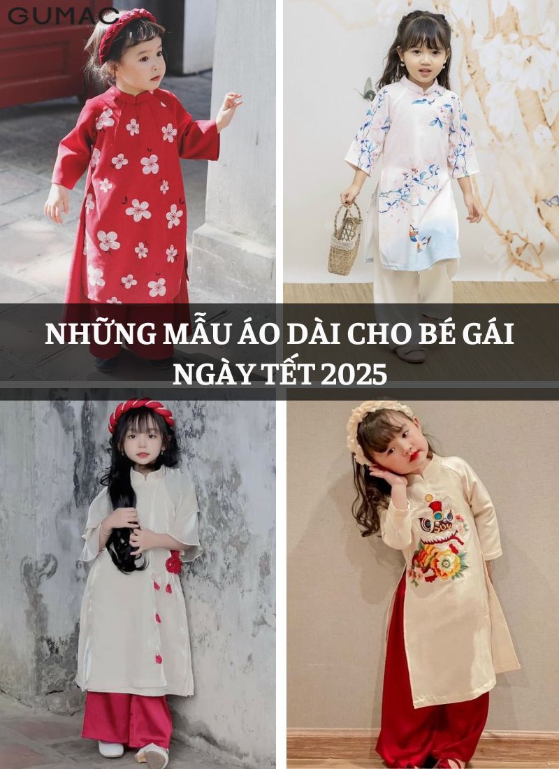nhung mau ao dai cho be gai ngay tet 2025