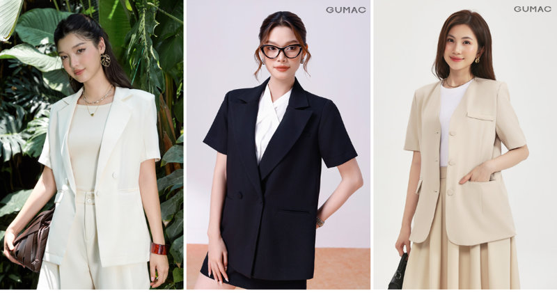 Sự kết hợp giữa blazer đứng form và chân váy chữ A thăng hạng vẻ ngoài sang trọng