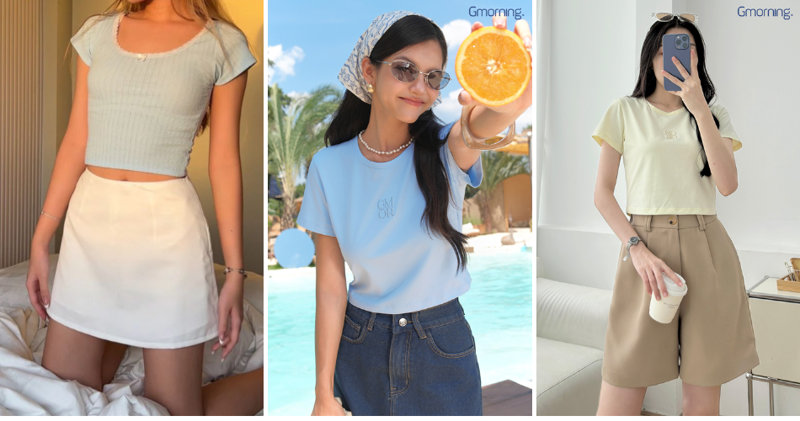 Áo croptop - kiểu áo hoàn hảo để mặc với chân váy chữ A.