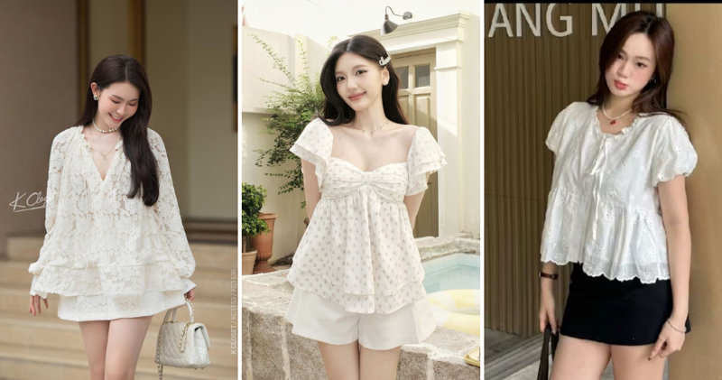 Sự kết hợp ngọt ngào giữa áo babydoll và chân váy chữ A vô cùng trẻ trung.
