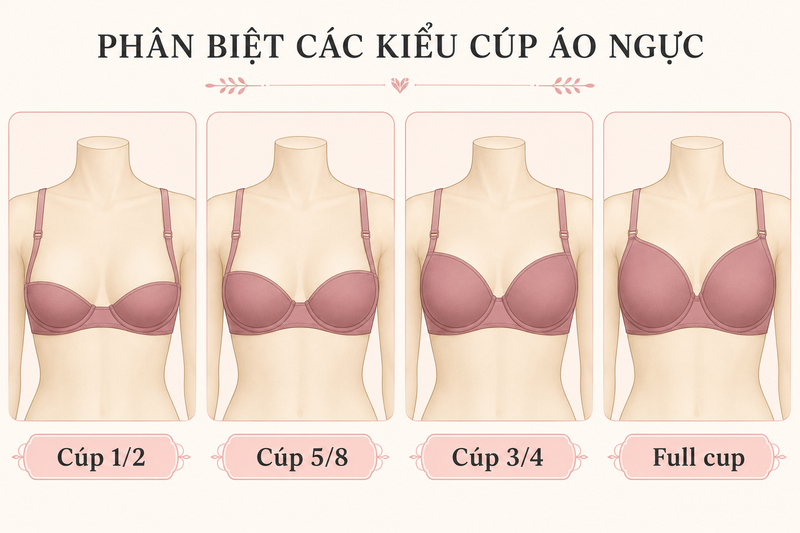 Khi chọn áo ngực cup A cần chú ý đến kiểu cup phù hợp với nhu cầu, hoàn cảnh.