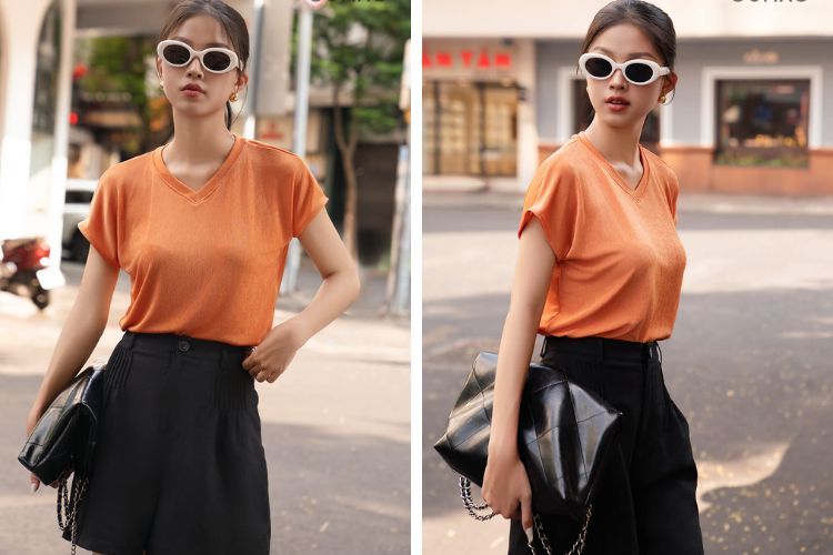 ao thun nu voi chat lieu polyester