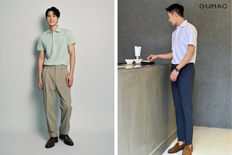 ao polo phoi voi quan tay