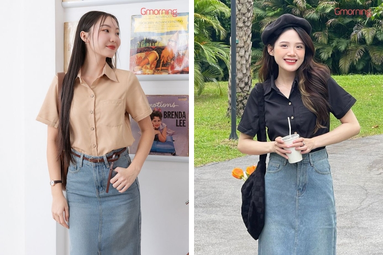 Áo sơ mi tay ngắn nhã nhặn