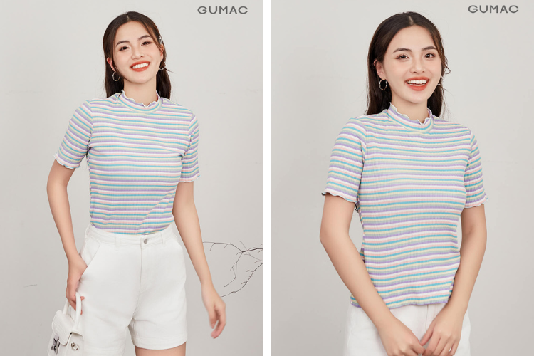 áo thun kẻ ngang cho người gầy