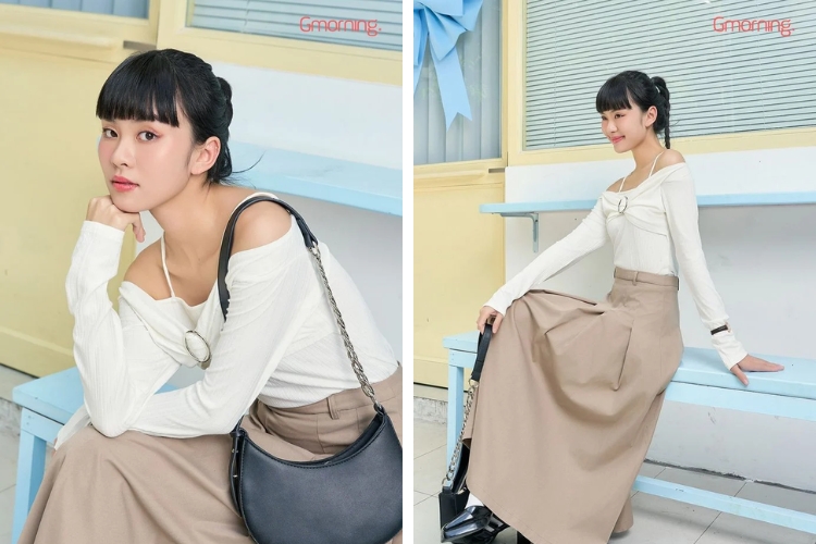 Áo thun Gmornign phối khoen