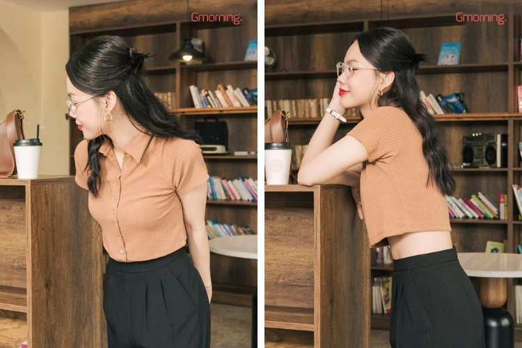 Áo thun Gmorning gân kiểu