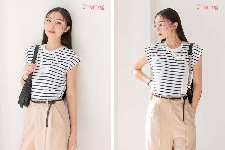 Tshirt Gmorning sọc tay liền