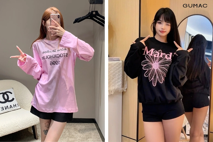 ao thun nu tay dai han quoc