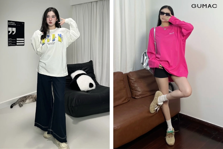 ao thun nu form rong tay dai cho mua noel