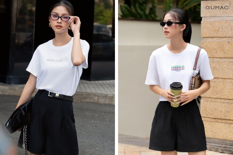 Gợi ý phụ kiện trang sức với áo thun cổ tròn