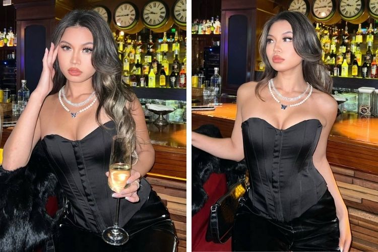 outfit vay cup nguc chuan gai hu