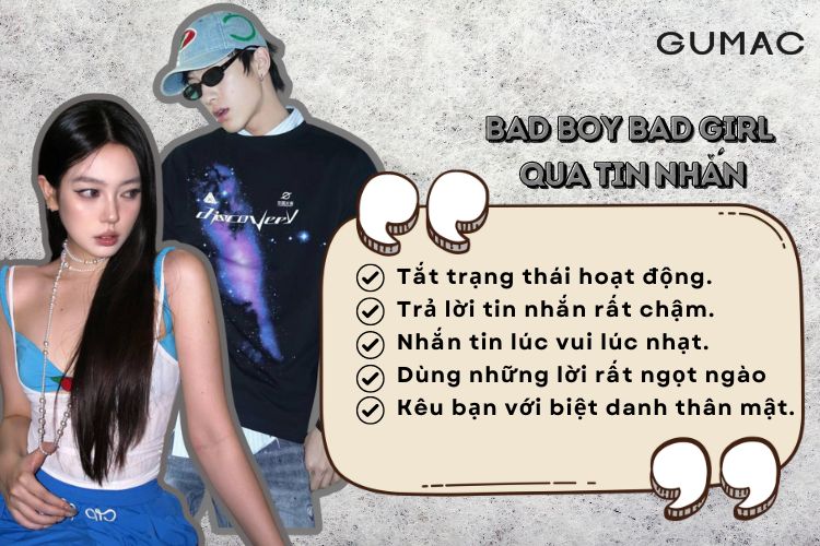 cach nhan biet bad boy bad girl qua tin nhan