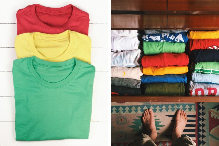 Gợi ý cách gấp áo thun cho nàng