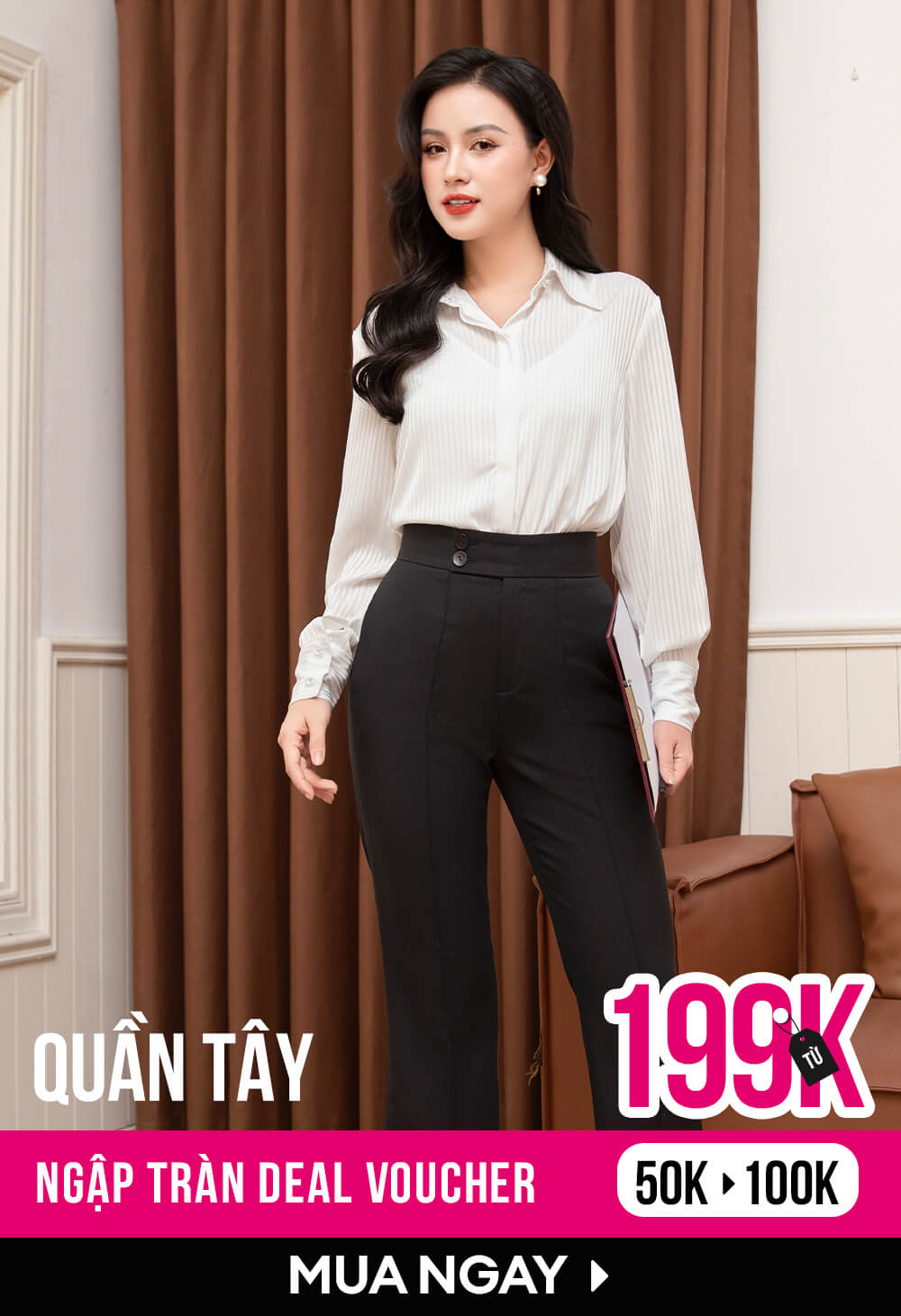 Tung deal 50% voi hang loat ao so mi kieu AD08068