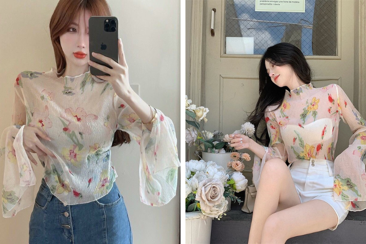 áo voan tay lỡ xuyên thấu áo voan tay lỡ xuyên thấu