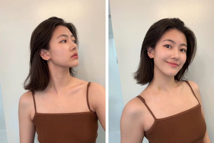 toc ngang vai dep ket hop mai xeo 7/3