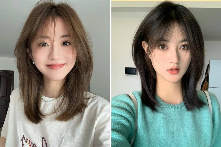 kieu toc ngang vai tre trung xinh dep