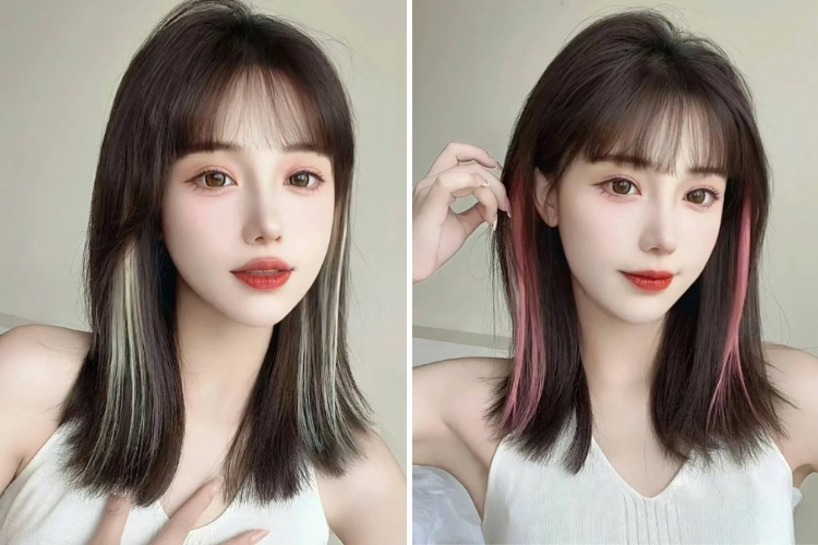 kieu tocc ngang vai nhuom highlight