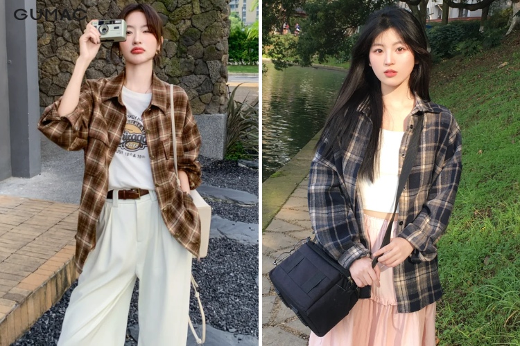 ao so mi ke soc caro form rong