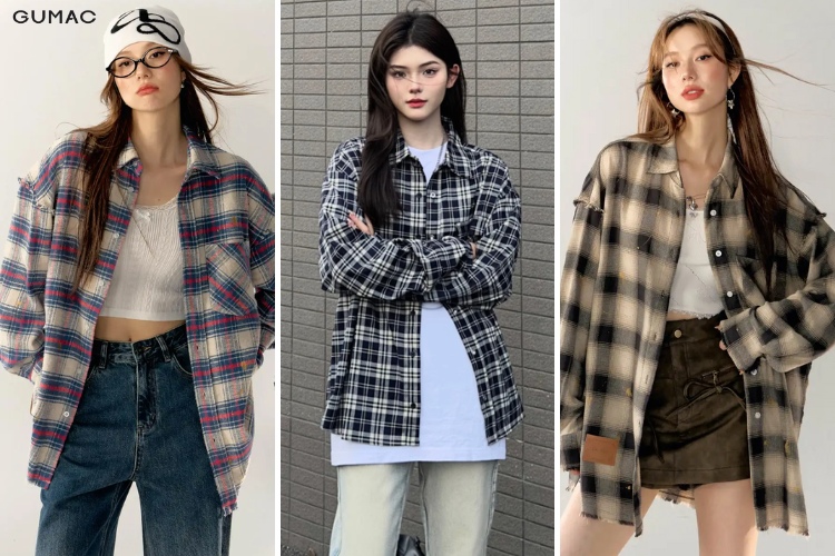 top nhung mau ao so mi caro nu dep