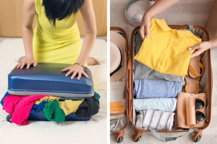 Gấp áo thun tiết kiệm diện tích đi du lịch