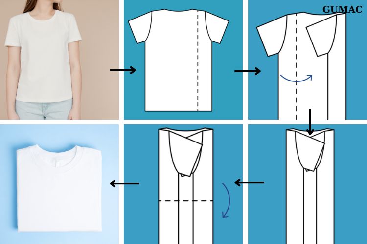 Gấp áo phông thẳng tắp như tại shop