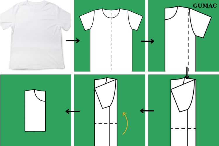 Cách gấp áo thun một bên