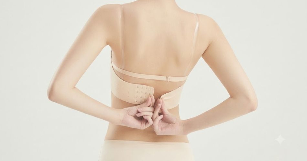 Quấn dây quanh chân ngực tạo điểm tựa nâng đỡ vững vàng mà không sợ lộ quai