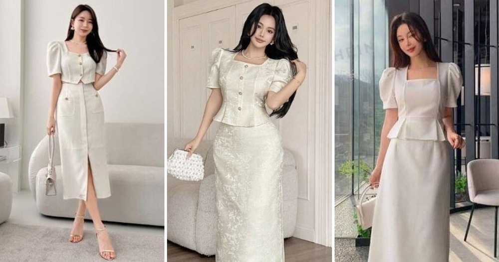 Cấu trúc cổ vuông và tay phồng thiết lập phong cách mang âm hưởng hoàng gia