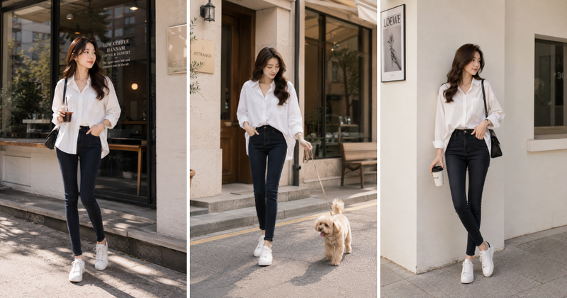 Phối cùng quần jeans skinny hack chân thon dài.