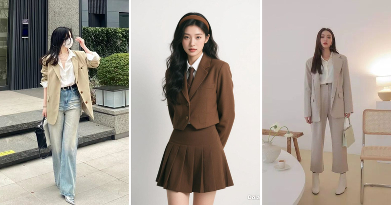 Sự kết hợp của sơ mi trắng form rộng và áo blazer mang lại khí chất tổng tài, chuyên nghiệp nhưng vẫn đầy tính thời trang.