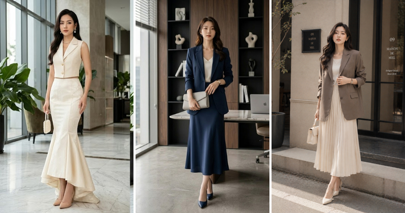 Các quy tắc phối áo vest với chân váy để tổng thể hoàn hảo.