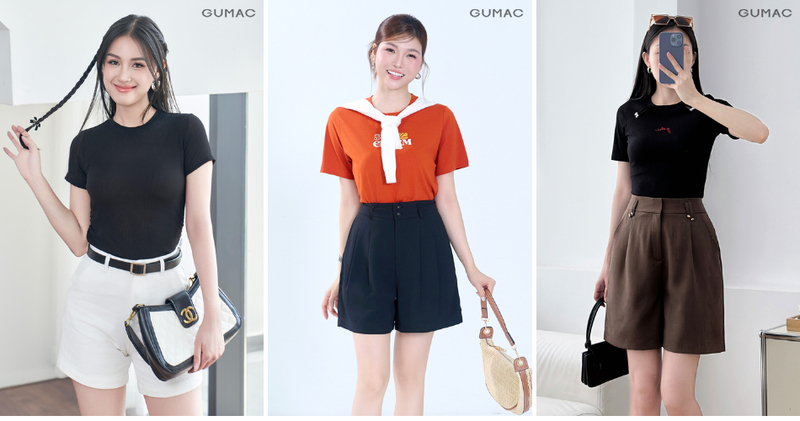Set đồ áo thun với quần short ngắn mang lại sự năng động, thoải mái.