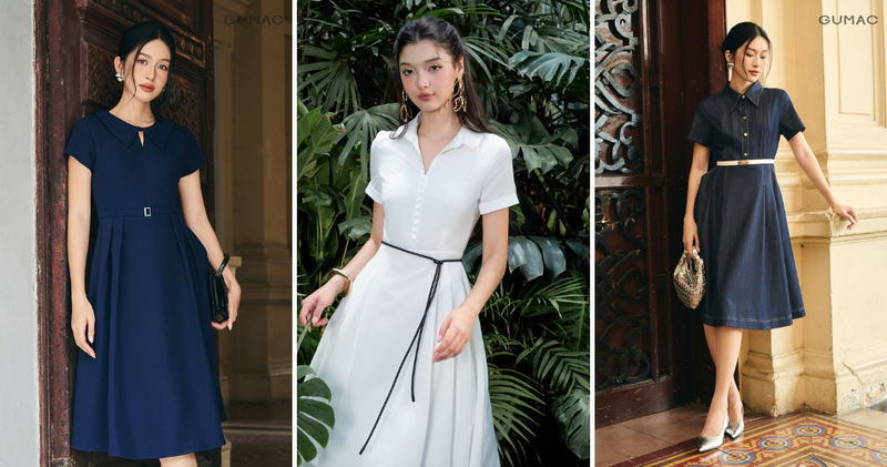 Trang phục có điểm nhấn rõ ràng ở eo giúp phân chia lại tỷ lệ cơ thể.
