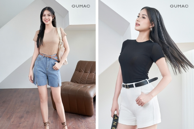 Phối đồ du lịch mùa hè áo thun và quần short năng động
