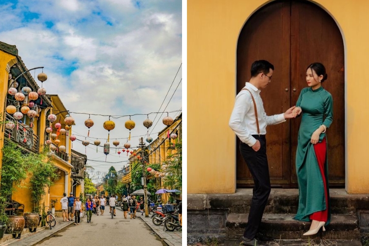 Phối đồ đôi chụp ảnh cưới tại Hội An